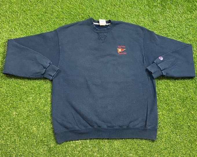 Vintage Key West Yacht Club Crewneck Sweatshirt Champion Size Large L Tropical Florida Beach 1990s 90s Tourist Travel Pull Over Oversized