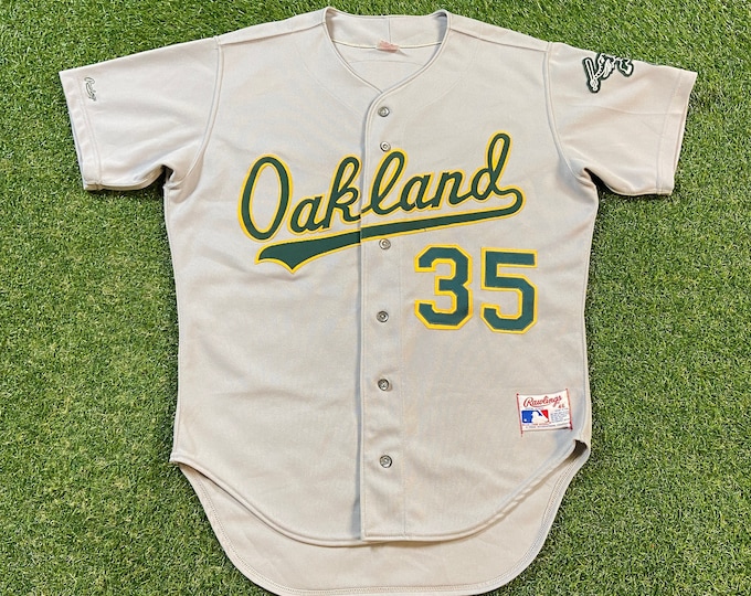 Vintage Oakland A's Athletics #35 Jersey MLB Baseball Made USA Size 46 Xtra Large California American League Dave Stewart 1990s 90s