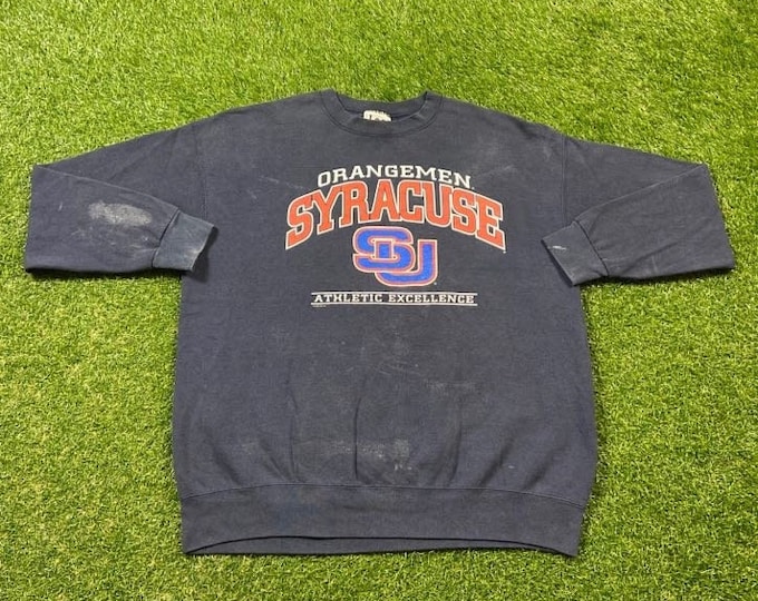 Vintage Syracuse University Crewneck Sweatshirt Lee Sport Made USA Size Xtra Large XL New York Orangemen NCAA College Basketball Pull Over