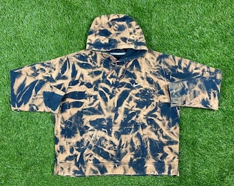 Maglione con cappuccio Nike vintage Taglia XXL 2XL Air Jordan Just Do It Rare anni &#39;90 Sportswear Classic Swoosh Pull Over Custom Bleach Tie Dye