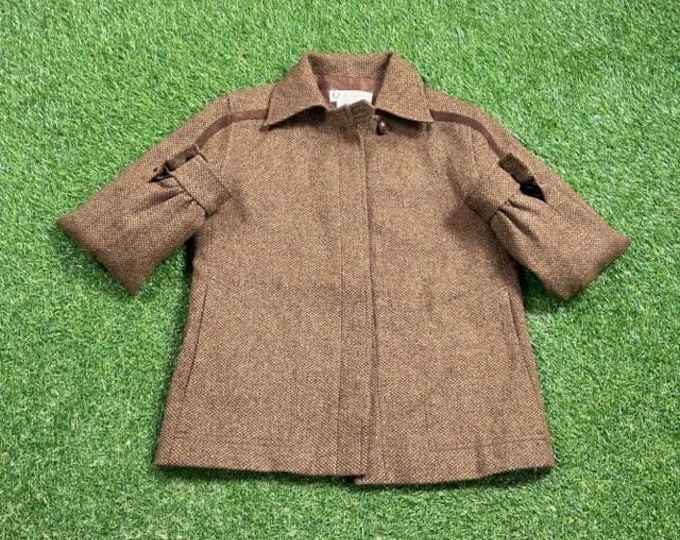 Vintage Gucci Brown Wool Jacket Made in Italy Size 44 Luxury Italian Fashion 1980s 90s