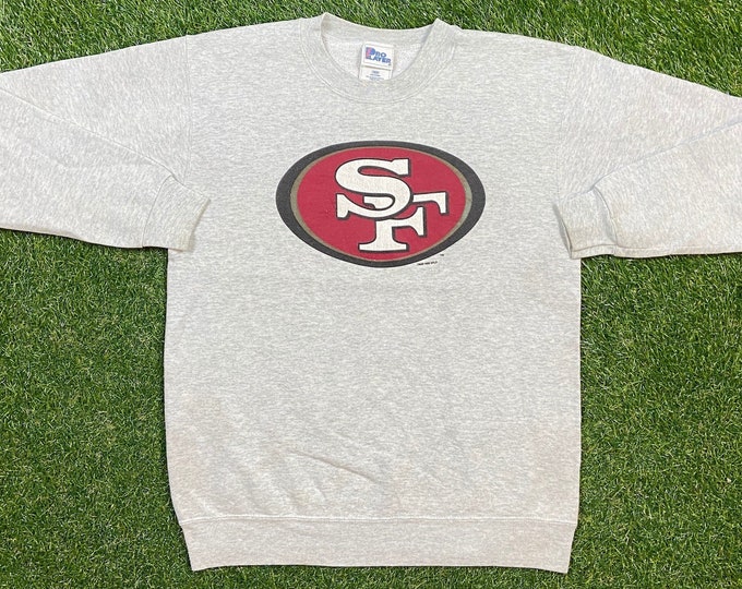 Vintage San Francisco 49ers Crewneck Sweatshirt Pro Player Made USA Size Youth 18/20 Small NFL Football Montana Rice California 1990s 90s