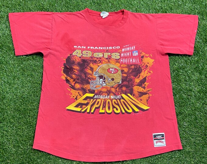Vintage San Francisco 49ers T Shirt Tee Nutmeg Mills Made USA Size Xtra Large XL NFL Football Montana California 1990s 90s Mnf