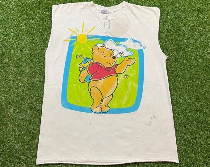 Vintage Winnie The Pooh T Shirt Tee Size Large L Walt Disney Classic Cartoon Mickey Mouse Pooh 1990s 90s As Is