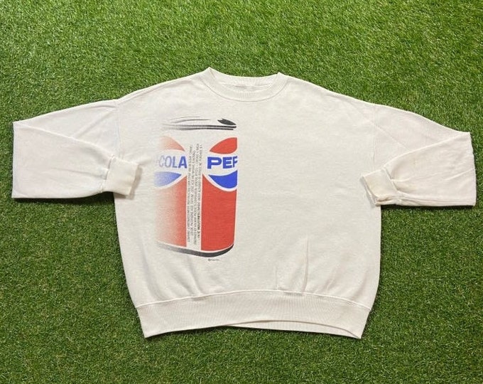 Vintage Rare Pepsi Crewneck Sweatshirt Size Xtra Large XL Classic Cola Soda Pull Over Comfy Warm 1980s 80s Sweater