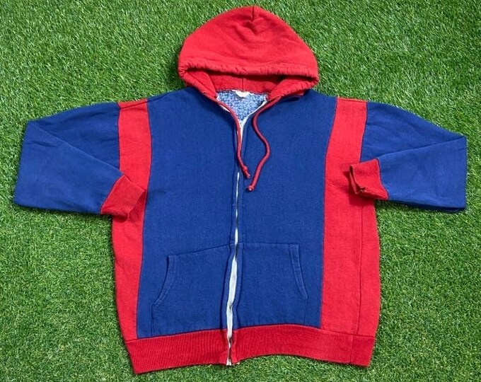 Vintage Multicolor Hoodie Sweatshirt Size Small S Quality 1980s Great Fit Original 90s Pull Over