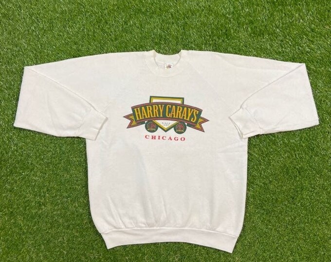 Vintage Harry Carrys Chicago T Shirt Tee Made USA Size Xtra Large XL Windy City Illinois Bulls Bears Cubs White Sox Blackhawks
