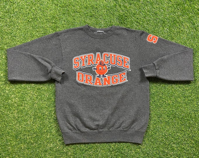 Vintage Syracuse University Crewneck Sweatshirt Size Small S New York Orangemen NCAA College Basketball Ny Pull Over