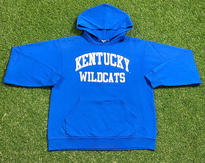Vintage University of Kentucky Wildcats Hoodie Sweatshirt Size Medium M UK Lexington Go Big Blue Classic NCAA College Basketball 1990s 90s