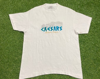 Vintage Caesars Roman Towers T Shirt Tee Made USA Size Xtra Large XL Las Vegas Hotel Casino Gambling Sin City Nevada Tourist Visitor 1990s