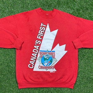 Vintage Toronto Blue Jays 1992 World Series Champions Crewneck Sweatshirt Fruit of the Loom Made USA Size Xtra Large XL MLB Baseball Canada
