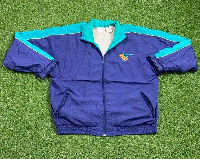 Vintage Reebok Windbreaker Jacket Zip Up Size Large L Classic Sportswear Athletic Wear Classic 1990s Light Rain Jacket Coat 90s