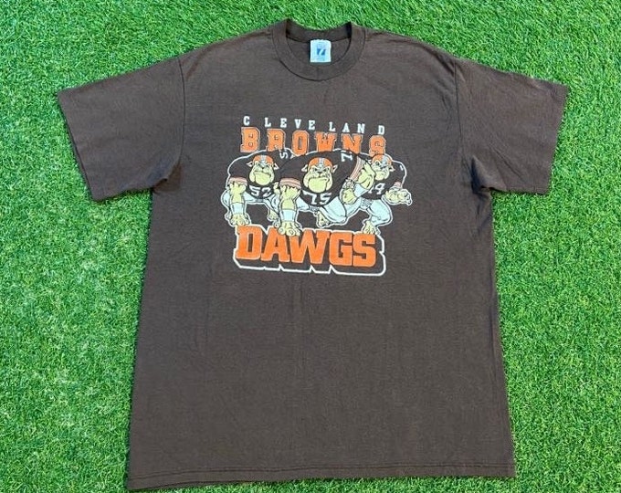 Vintage Cleveland Browns T Shirt Tee Logo 7 Made USA Size Xtra Large XL NFL Football Ohio Cavaliers Lebron 1990s 90s
