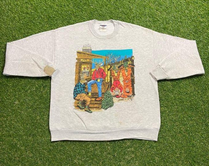 Vintage Camp Doe B Gone Crewneck Sweatshirt Size Large L Animal Nature Buck Venison Deer Original Classic Hunting 90s Pull Over Oversized
