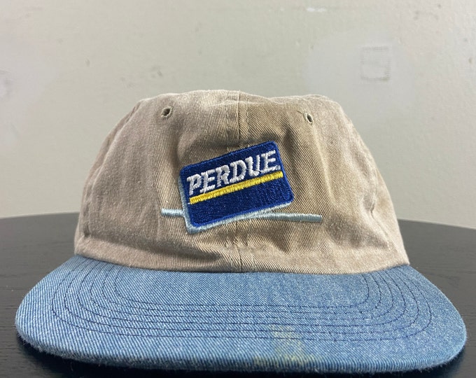 Vintage Perdue Snapback Hat Made USA OSFA Tyson Foods Chicken Steak Beef Pork Food 1990s 90s