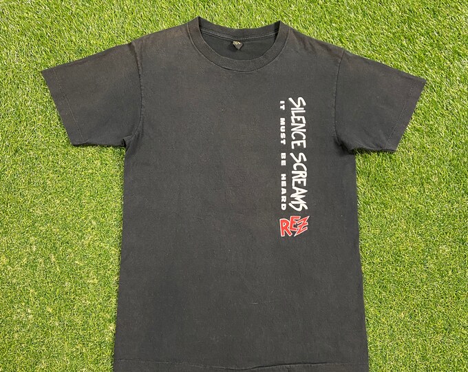 Vintage Resurrection Band T Shirt Tee Anvil Made USA Size Large L Silence Screams Rez Christian Rock Classic 1980s 80s