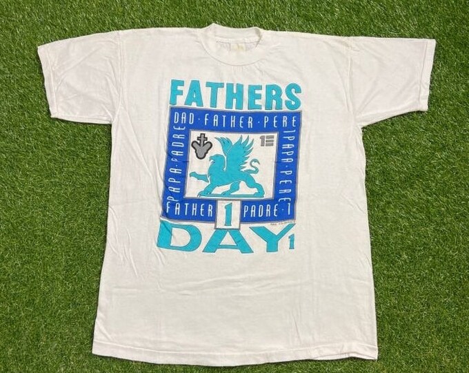 Vintage Fathers Day T Shirt Tee Size Large L Dad Padre Pere Papa Family Funny Saying Comical 1990s 90s