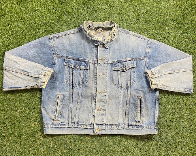 Vintage Canyon River Blues Jean Jacket Size Xtra Large XL American USA Classic Blue Jean Jacket Button Down 1980s 80s