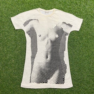 Vintage Black and White Woman Body T Shirt Tee Creations Made USA Size Medium M 1980s 80s