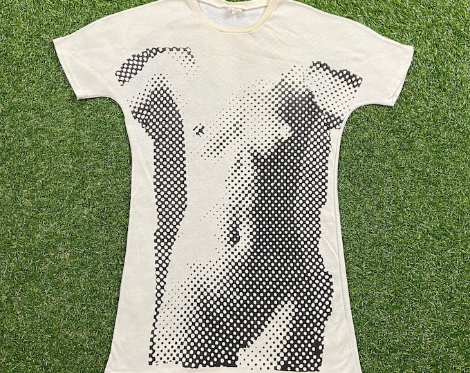 Vintage Black and White Woman Body T Shirt Tee Creations Made USA Size Medium M 1980s 80s