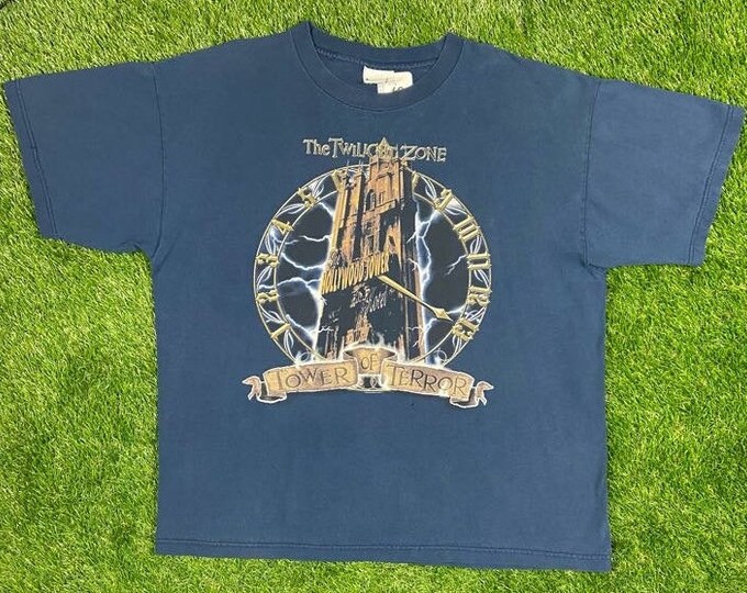 Vintage Rare Twilight Zone Tower of Terror T Shirt Tee Walt Disney World Made USA Size XXL 2XL Disney Hollywood Studios 1990s 90s