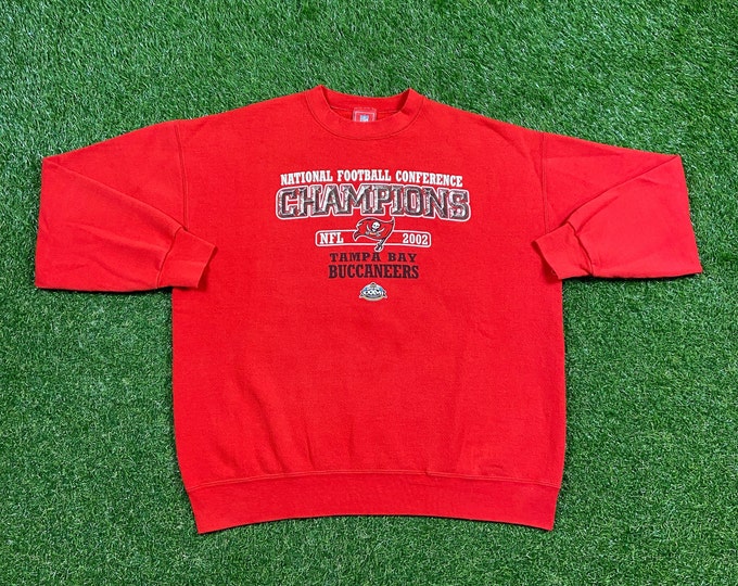 Vintage Tampa Bay Buccaneers Crewneck Sweatshirt Size Xtra Large XL NFL Football Brady Florida Pull Over Oversized 1990s 90s