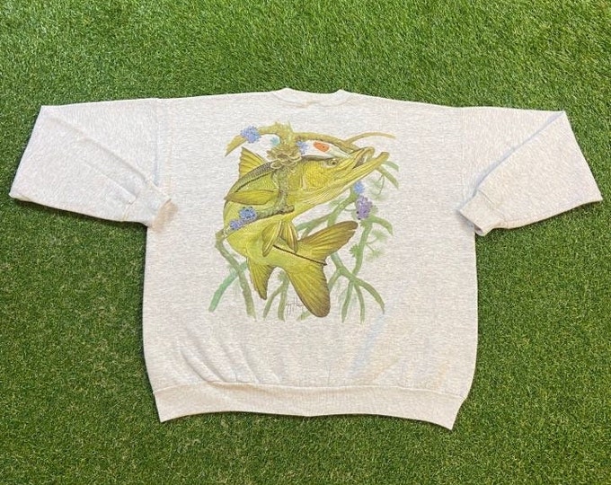 Vintage Guy Harvey Crewneck Sweatshirt Size Xtra Large XL Bass Pro Shops Fishing Apparel Accessories Hunting Nature 1990s 90s Pull Over