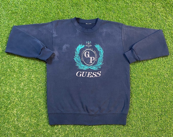Vintage Guess Jeans USA Crewneck Sweatshirt Size Medium M Designer 80's Classic Rare GUESS ? Jeans Original George's Marciano 1990s 90s