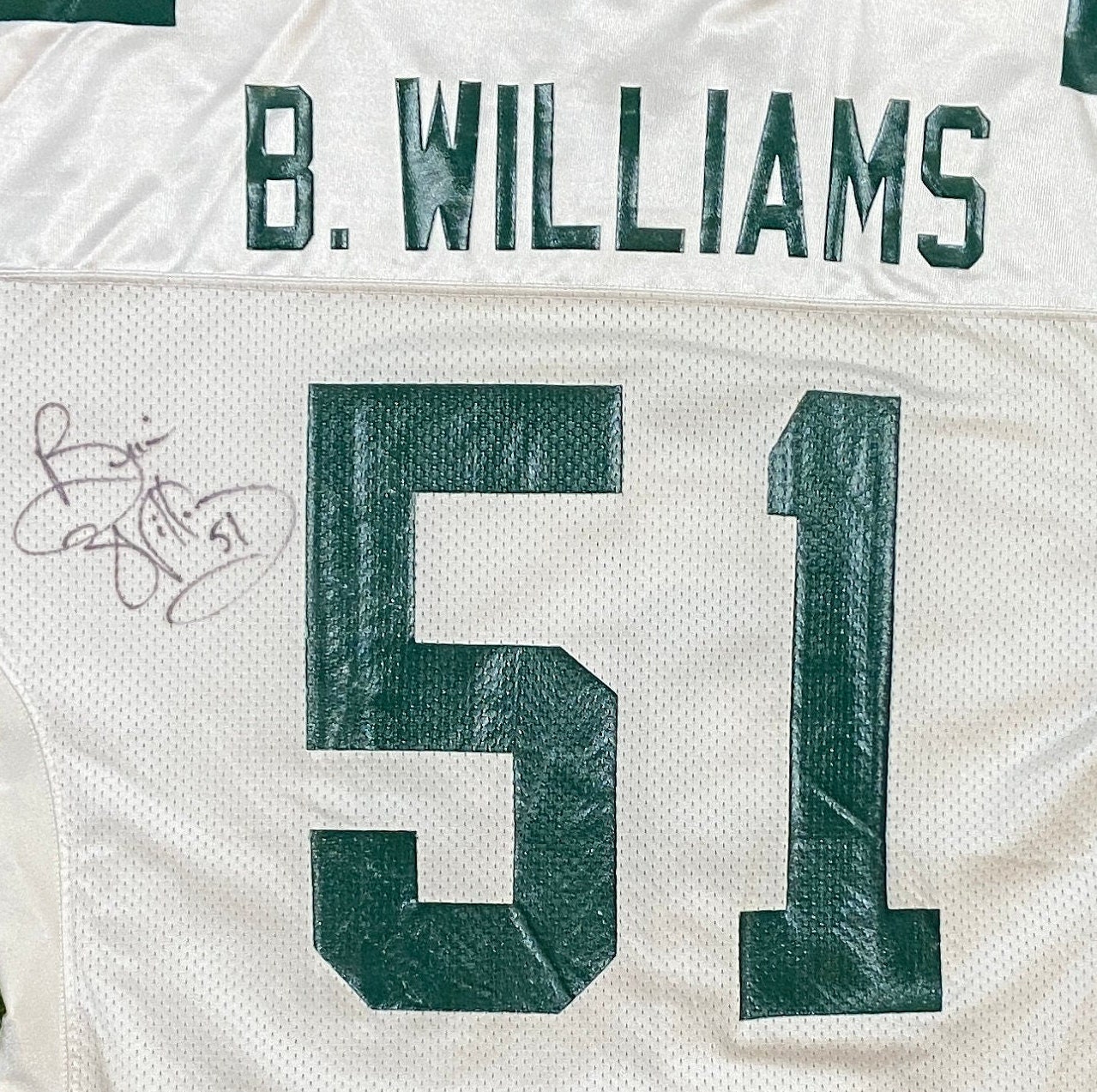 Vintage Green Bay Packers Brian Williams #51 Jersey Nike Size 48 NFL Football 1990s 90s Wisconsin Farve Team Issued Game Worn Autographed