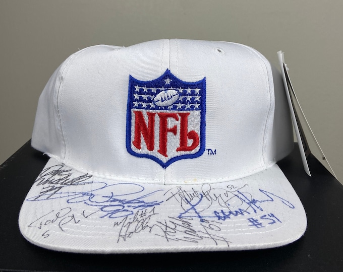 Vintage NFL Autographed Snapback Hat Sports Specialties National Football League Super Bowl 1990s 90s
