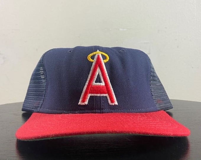 Vintage Anaheim Angels Snapback Hat Roman Pro Made USA OSFA MLB Baseball California 1990s 90s
