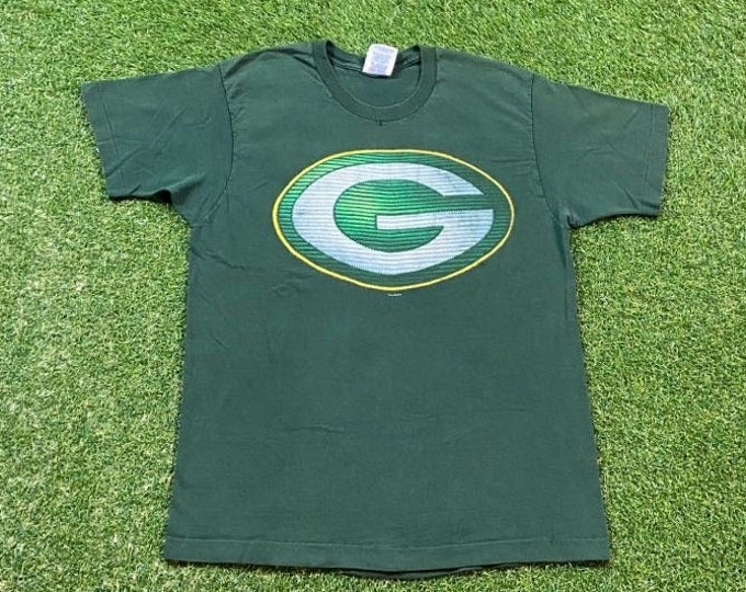 Vintage Green Bay Packers T Shirt Tee Pro Player Made USA Size Medium M NFL Football Wisconsin Cheese Heads Brett Favre 1990s 90s
