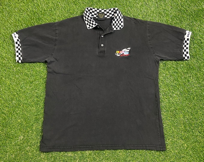 Vintage NASCAR Polo Shirt Made USA Size Xtra Large XL Daytona 500 Classic Car Speedway Motorsports 1990s 90s