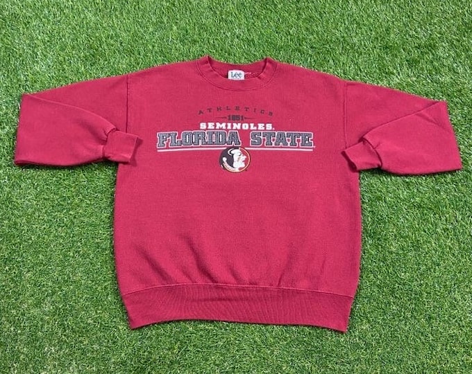 Vintage Florida State University Seminoles Crewneck Sweatshirt Size Medium M NCAA College Football FSU 1990s Pull Over Oversized