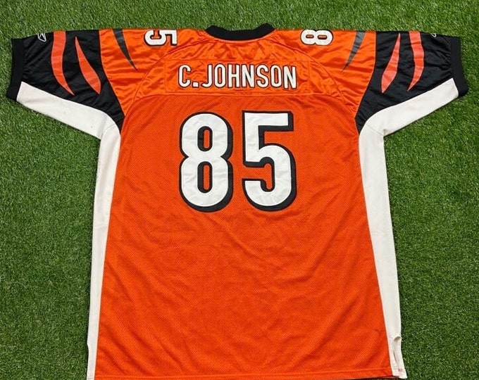 Vintage Cincinnati Bengals Chad Johnson #85 Jersey Reebok Size 60 3X NFL Football Ohio Cleveland 1990s 90s Authentic
