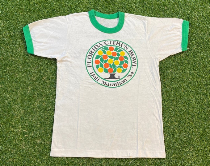 Vintage Florida Citrus Bowl 1984 Half Marathon T Shirt Tee Size Xtra Small XS Running Marathon 5k Orlando FL 1980s 80s