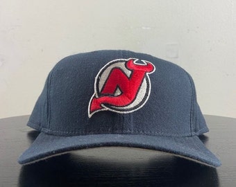 Gorra vintage New Jersey Devils Snapback New Era Made USA Talla única NHL Hockey New Jersey NJ años 90