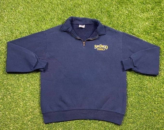 Vintage San Diego Brewing Co Sweatshirt Jerzees Made USA Size Large L Alcohol Beer Padres Chargers California 1990s 90s Pull Over Oversized