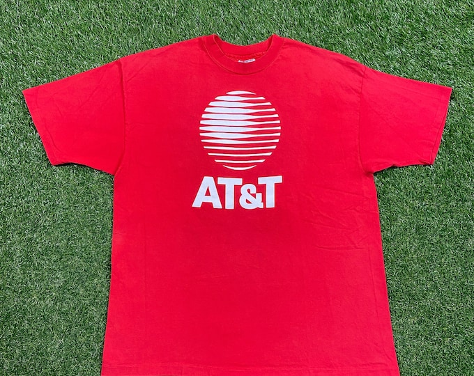 Vintage AT&T T Shirt Tee Hanes Made USA Size Xtra Large XL Cellphone Telephone Communications Verizon 1990s 90s