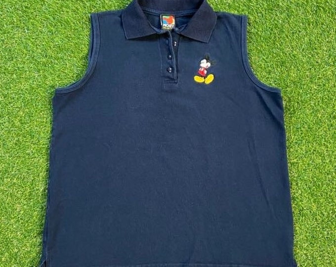 Vintage Mickey Mouse Polo Shirt Mickey Unlimited Size Small S Walt Disney World Classic Magic Kingdom WDW 1980s 80s 90s Sleeveless Polo