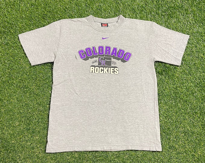 Vintage Colorado Rockies T Shirt Tee Nike Size Youth Large L MLB Baseball Denver 1990s 90s