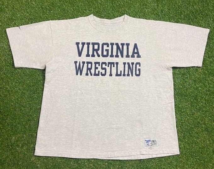 Vintage Virginia Wrestling T Shirt Tee Reebok Made Usa Size Xtra Large XL University of Virginia Cavaliers UVA NCAA College Football 1990s