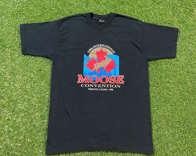Vintage Moose Convention T Shirt Tee Size Small S Toronto Canada Ontario Blue Jays Raptors Drake The 6 1990s 90s