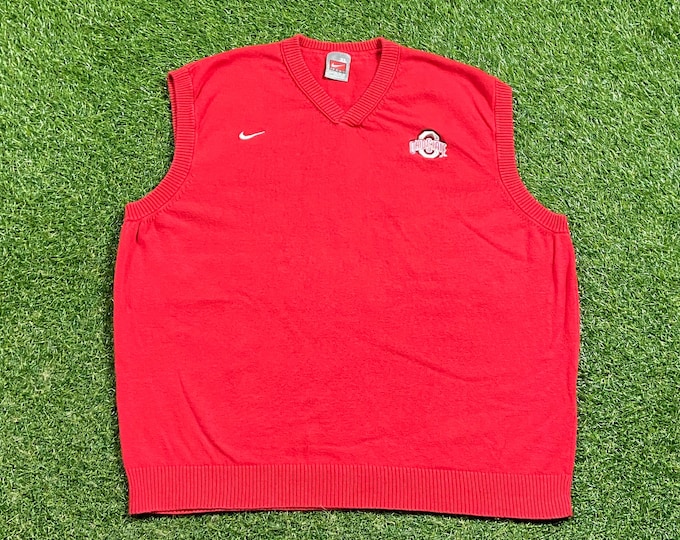 Vintage Ohio State University OSU Sweater Vest Nike Size Xtra Large XL NCAA College Football Cleveland 1990s 90s