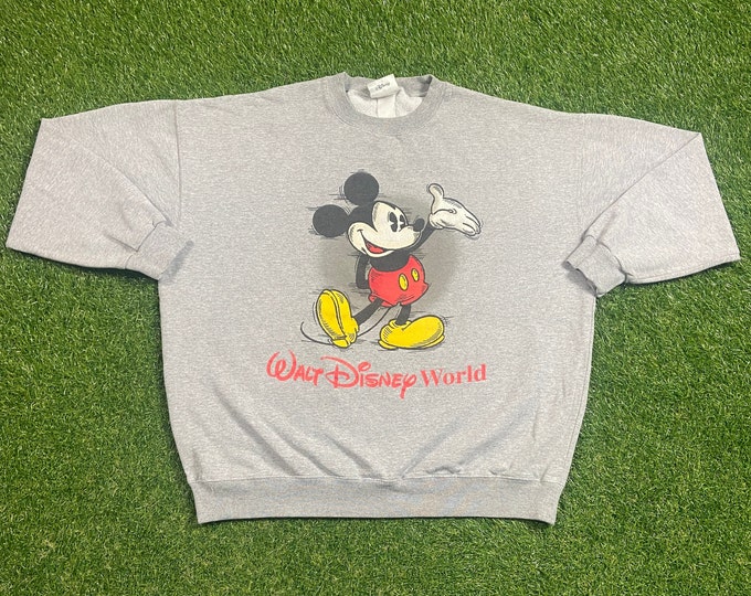 Vintage Mickey Mouse Crewneck Sweatshirt Size Xtra Large XL Walt Disney World Magic Kingdom 1990s 90s Classic Magic Pull Over Oversized