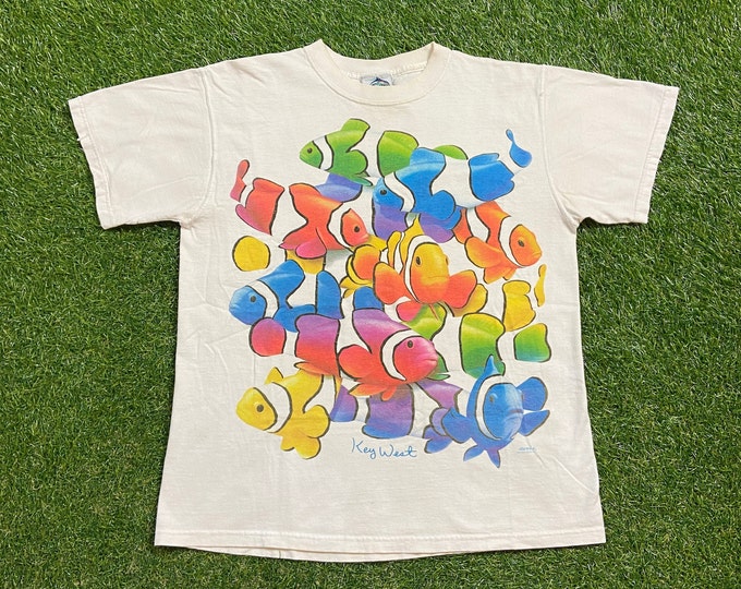 Vintage Key West T Shirt Tee Made USA Size Medium M Tropical Florida FL Beach 1990s 90s