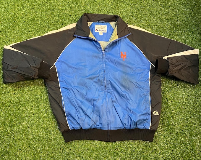 Vintage New York Mets Windbreaker Jacket Size Xtra Large XL MLB Baseball Classic Queens Ny Light Rain Coat 1990s 90s