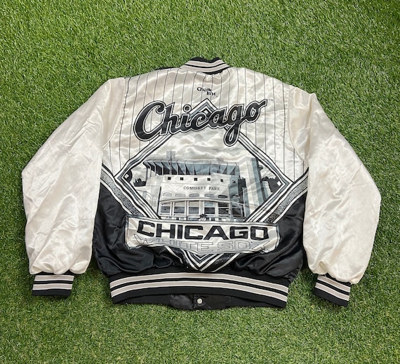 Vintage Chicago White Sox Satin Snap Jacket Chalk Line Made 