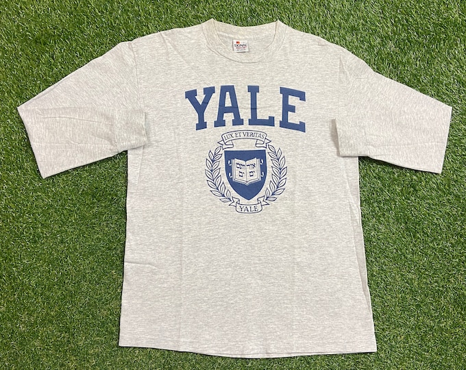 Vintage Yale University Long Sleeve T Shirt Made USA Size Large L Bulldogs Connecticut New Haven 1990s 90s