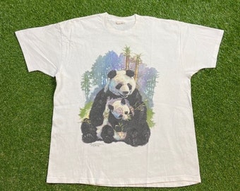 Vintage Pandas T Shirt Tee Size XXL 2XL Hong Kong Giant Panda Animals Jungle Safari Tourist National Wildlife Federation 1990s 90s